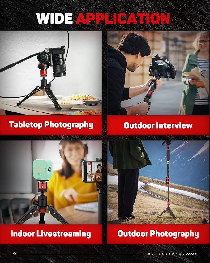 IFOOTAGE Monopod Base Cobra 3 Base, Aluminum Desktop Mini Tripod - Image 7