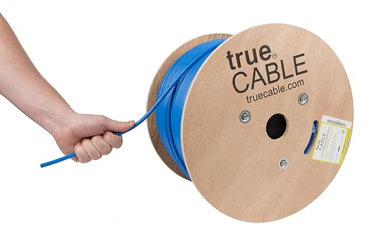 TRUE CABLE Cat6A Shielded Riser Bulk Ethernet Cable, 23AWG Solid Bare Copper by trueCABLE