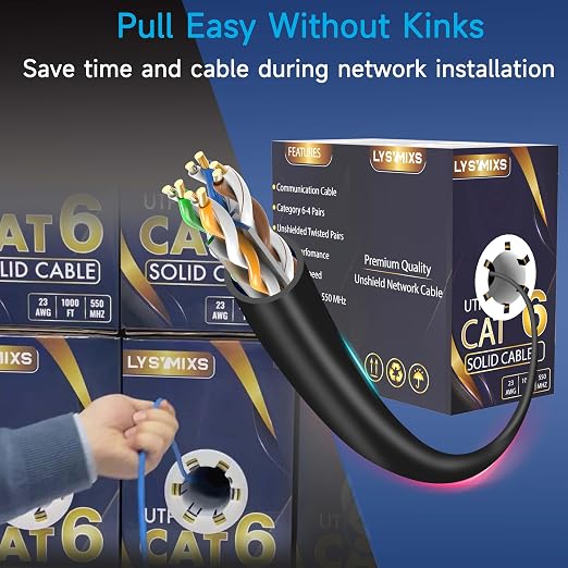 Cat6 Ethernet Cable 1000FT Channel Test Pass, Cat6 1000ft Ethernet Cable 23AWG - Image 6