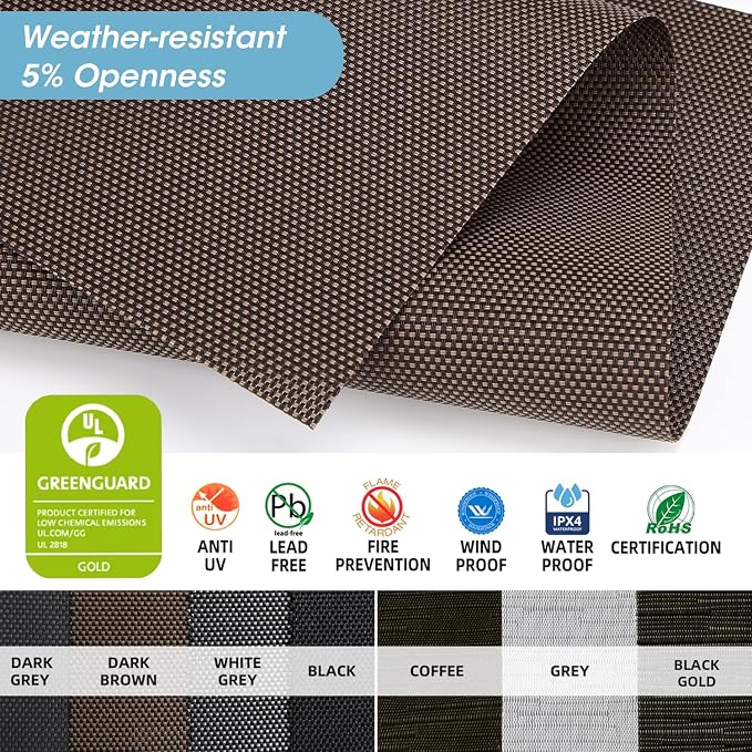 SmartWings Motorized Outdoor Patio Shades Roll Up Blinds - Image 4