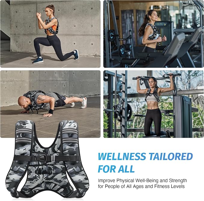 ZELUS Weighted Vest, 6lb/8lb/12lb/16lb/20lb/25lb/30lb Weight Vest - Image 6