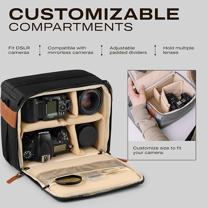 C Coiro Camera Bag for Digital DSLR SLR, Protection, Waterproof Mirrorless - Image 3