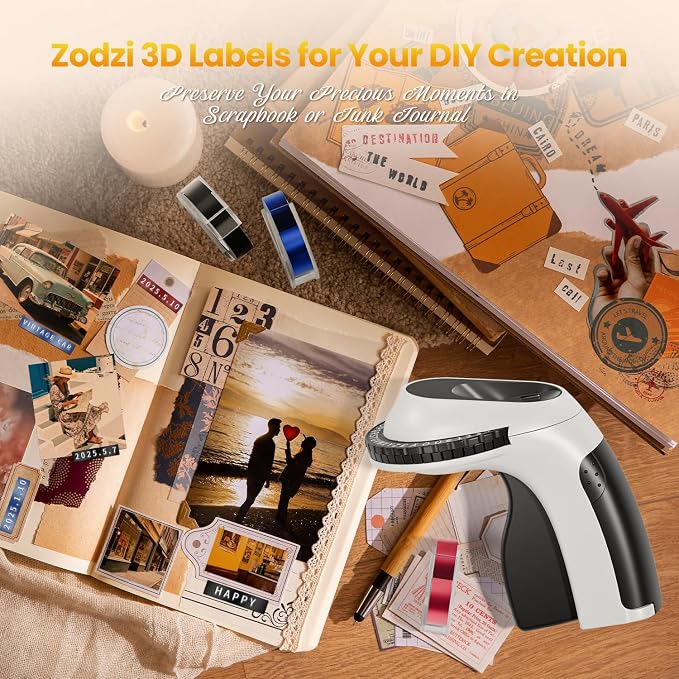 Zodzi Label Maker, Vintage Embossing Label Maker, Retro Embossed Label Maker - Image 5