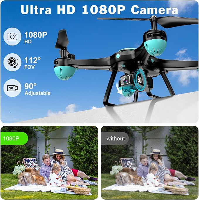 Drone with 1080P Camera, Remote Control Quadcopter with Gesture Selfie - Image 3
