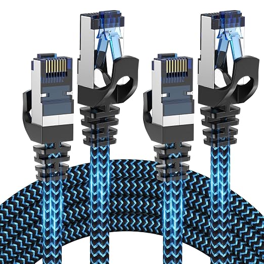 Cat8 Ethernet Cable 8 ft 2 Pack, High Speed 40Gbps 2000MHz, Compatible by CABNEER