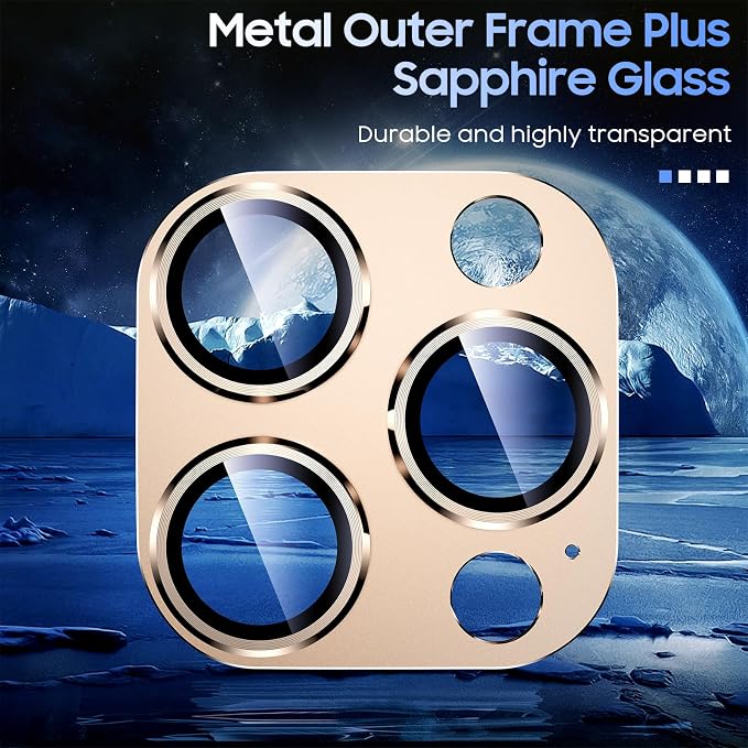 Uyiton for iPhone 13 Pro/iPhone 13 Pro Max Camera Lens Protector, Metal Ring - Image 4