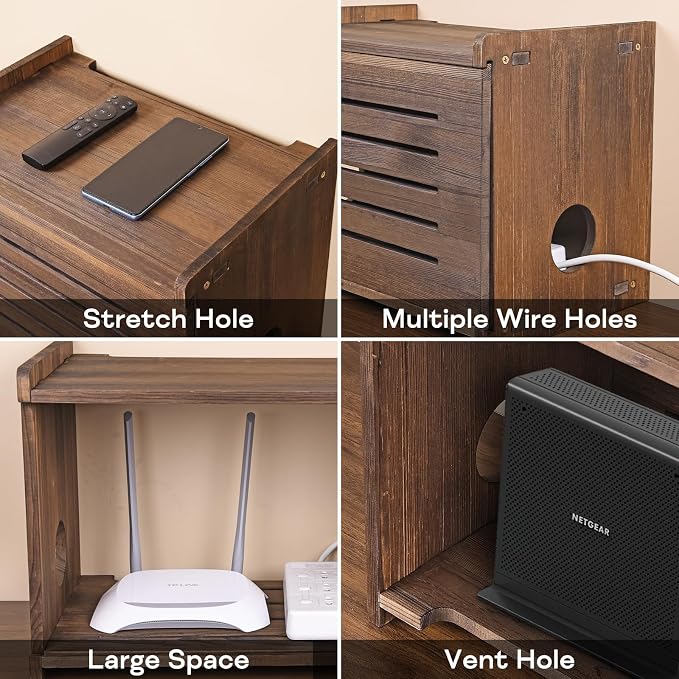 Router Shelf Projector Shelf Projector Stand Router Storage Box Modem Cable - Image 6