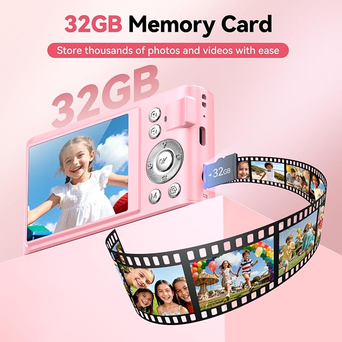 Digital Camera 4K for Kids: 48MP Pink Camera for Teens Photography - Image 6