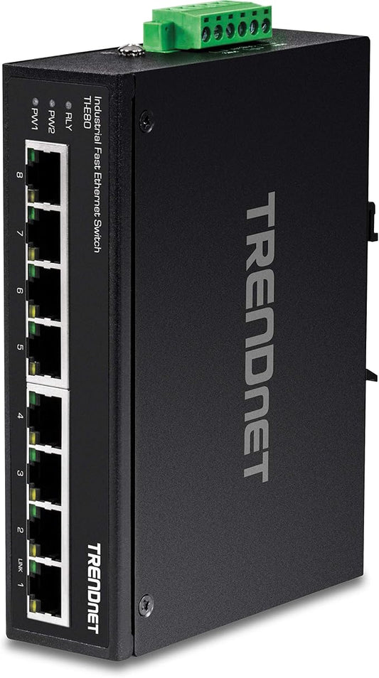 TRENDnet 8-Port Industrial Fast Ethernet DIN-Rail Switch, 8 x Fast Ethernet by TRENDnet