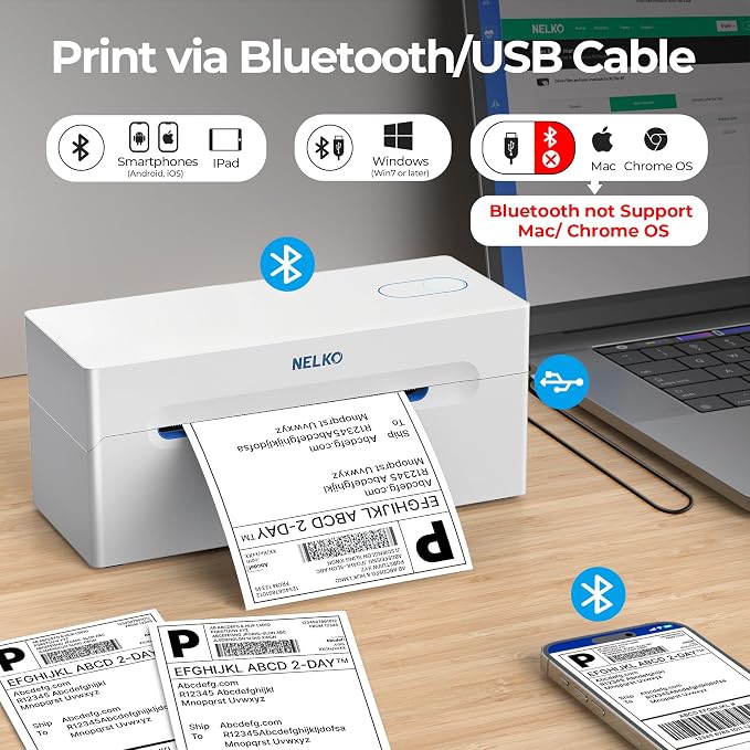 Nelko Bluetooth Thermal Shipping Label Printer, Wireless 4x6 Shipping Label - Image 3