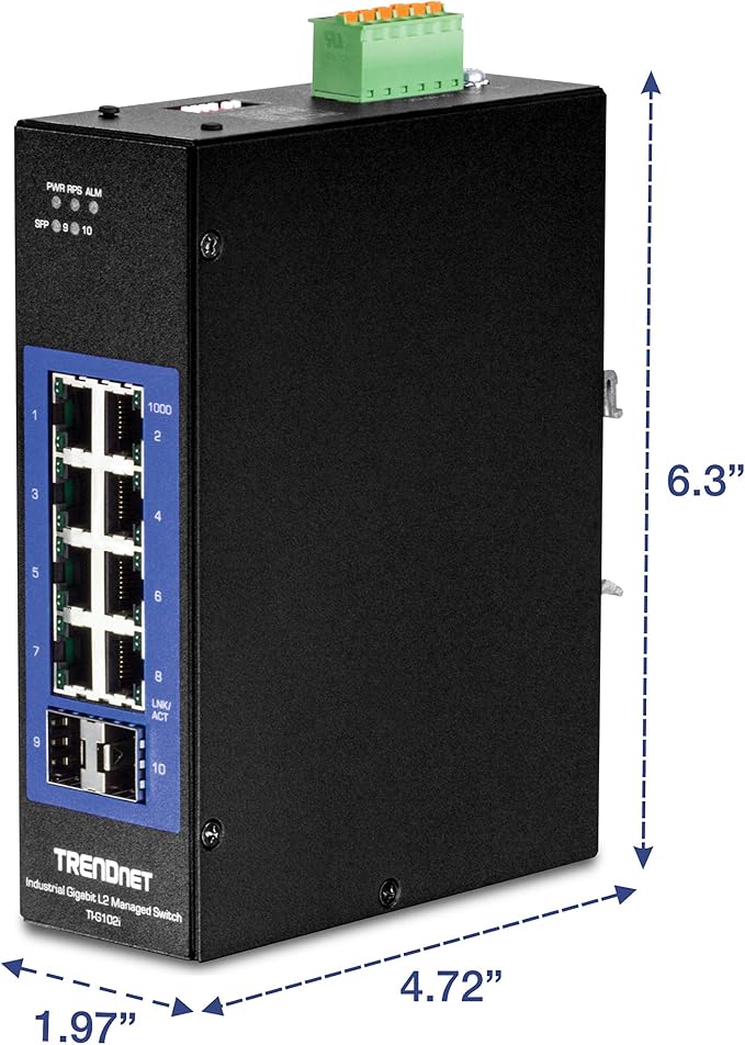 TRENDnet 10-Port Industrial Gigabit L2 Managed DIN-Rail Switch, 8 X Gigabit - Image 10