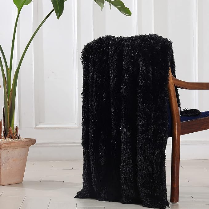 Tuddrom Decorative Extra Soft Faux Fur Throw Blanket 50" x 60", Reversible - Image 5