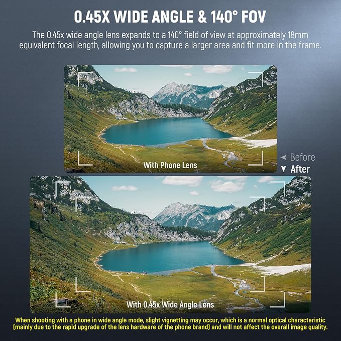 NEEWER Basics 2 in 1 Phone Camera Lens Accessories Kit, HD 0.45x Wide Angle + - Image 3