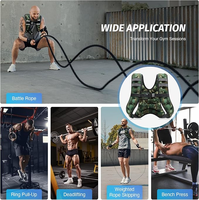 ZELUS Weighted Vest, 6lb/8lb/12lb/16lb/20lb/25lb/30lb Weight Vest - Image 5