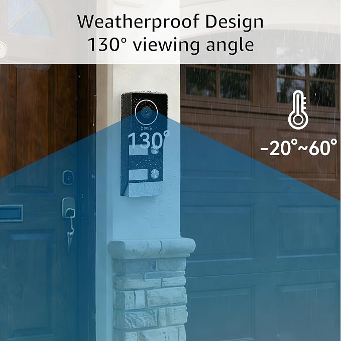 House Video Intercom System for 2 Families, 1080P Wired Video Doorbell - Image 2