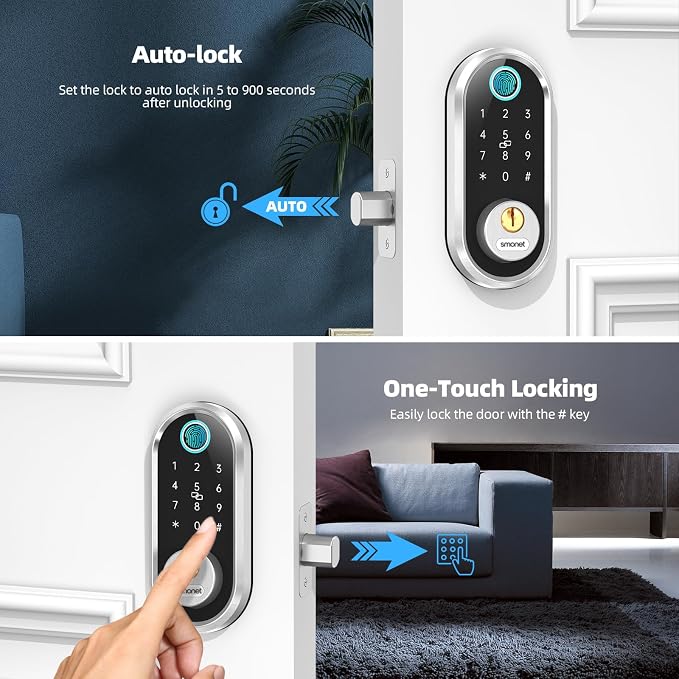 Smart Door Lock Keyless Deadbolt: SMONET Smart Locks - Image 5