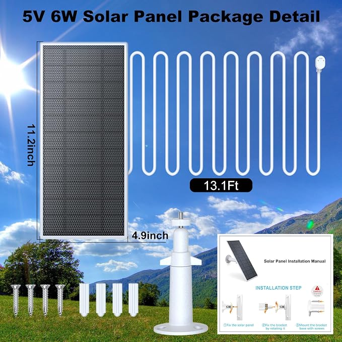 Solar Panel for Google Nest Camera, Upgraded Solar Power Charger for Google - Image 3
