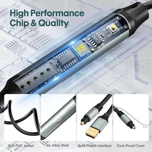 Adoreen Unidirectional USB A 2.0 to Toslink Digital Optical Audio Cable 4 Ft - Image 3