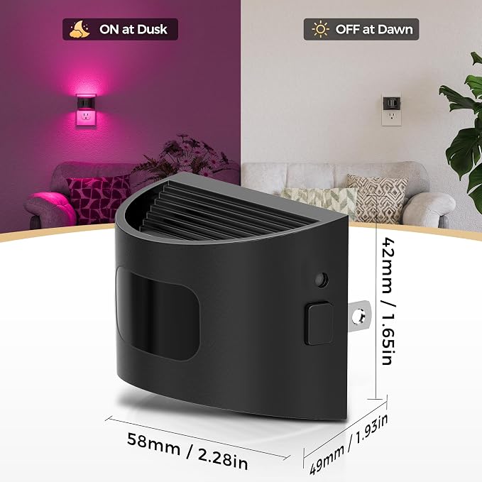 DORESshop LED Night Light, Night Lights Plug into Wall, 8-Color RGB LED - Image 4