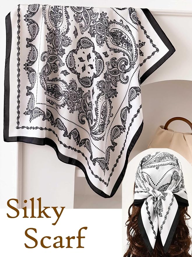 Silky Scarf for Women Lightweight Satin Bandanas Neck Hair Wrap For Sleeping - Image 4