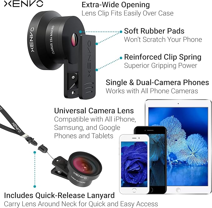 Xenvo Pro Lens Kit for iPhone and Android, Macro and Wide Angle Lens - Image 6