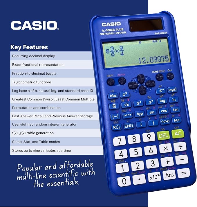 Casio fx-300ES Plus 2nd Edition – Standard Scientific Calculator | 262 Functions - Image 4