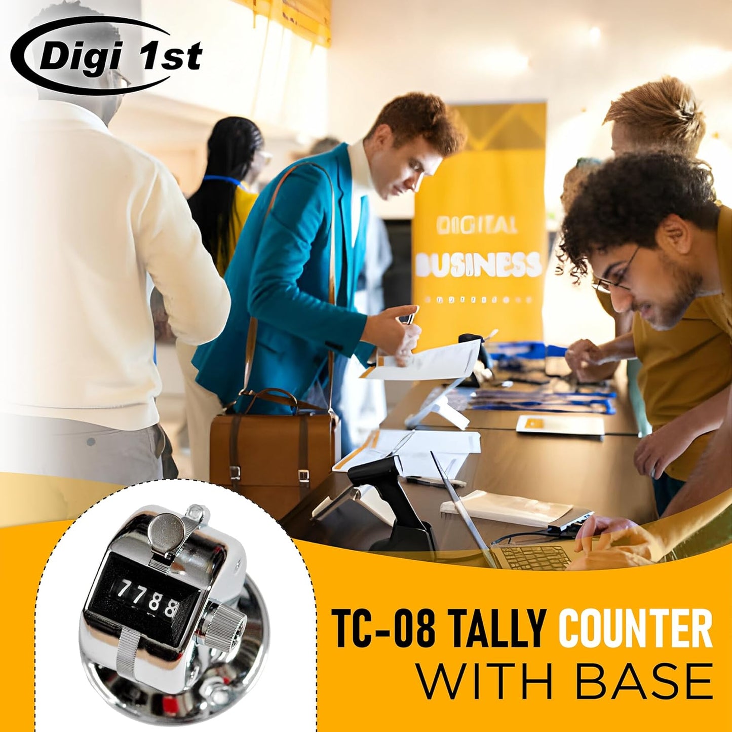 TC-08 Desk Tally Counter with Base, Digital Desktop Counter Clicker Mechanical Number Click Counter (4)