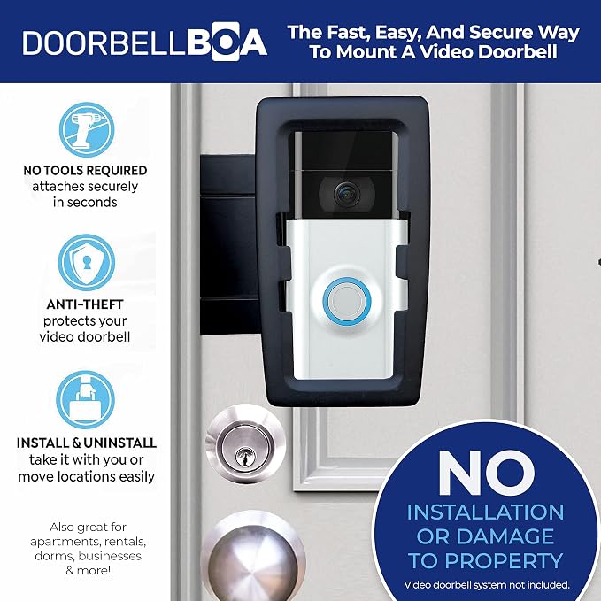 Anti-Theft Video Doorbell Door Mount, No Tools or Installation, Mounts Securely - Image 3