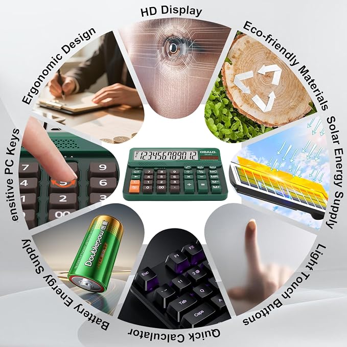 Pendancy Desk Calculator Large Display, 5in LCD 12-Digit, Large Button - Image 8