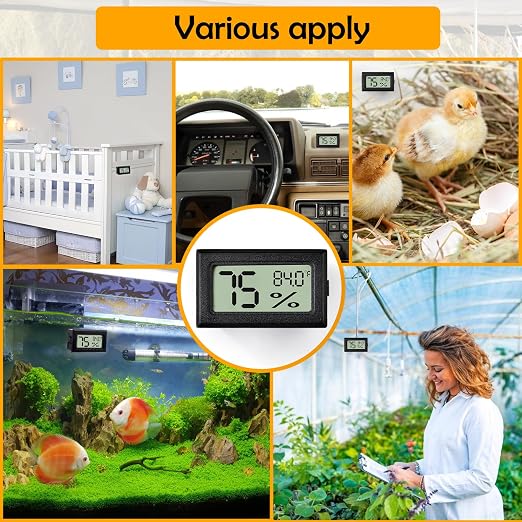 2 PCS Rectangle Reptile Thermometer and Humidity Gauge - Image 6