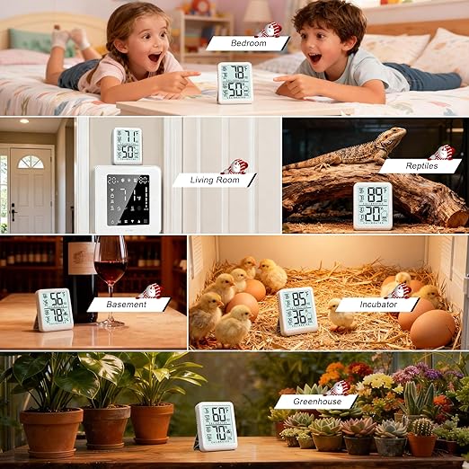 Antonki 2-Pack Room Thermometer, Digital Small Hygrometer Indoor Thermometer - Image 5