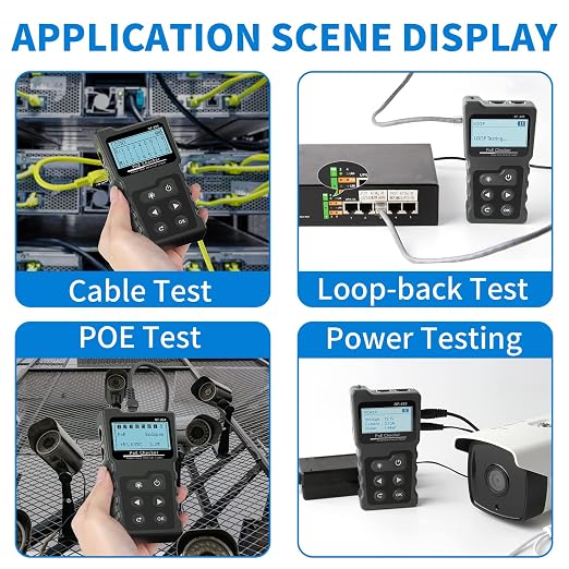 RJ45 Network Cable Tester, VXSCAN Multifunction Poe Ethernet Cable Tester Kit - Image 7