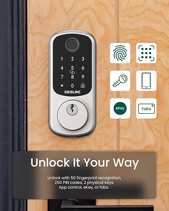 DESLOC Smart Door Lock B200, Smart Deadbolt Lock, Keyless Entry Door Lock - Image 2