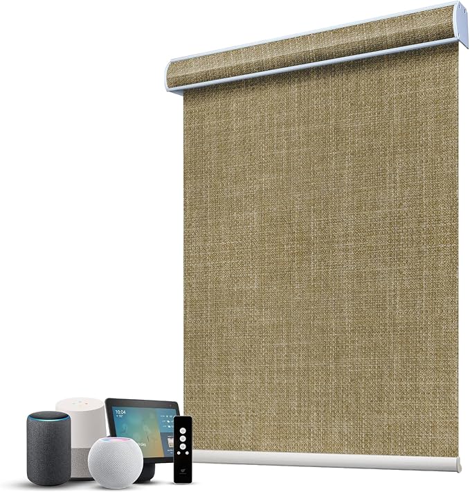 SmartWings Motorized 100% Blackout Shades Blinds, Custom Size, Cordless Window by SmartWings