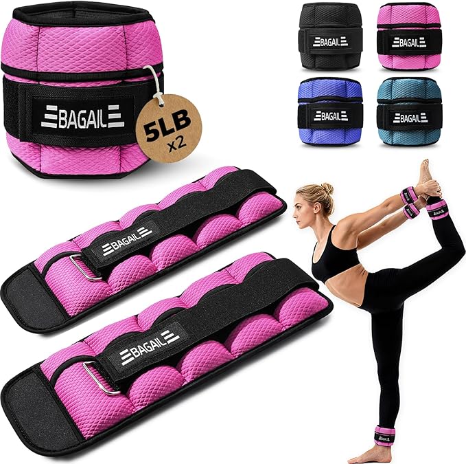 BAGAIL Ankle Wrist Weights for Women & Men, One Pair of 1/2/4/6/8/10 LBS by BAGAIL