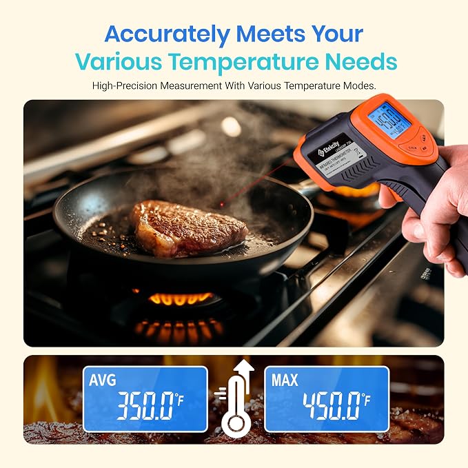 Etekcity Infrared Thermometer Laser Temperature Gun 774, Meat Food Candy Oven - Image 6