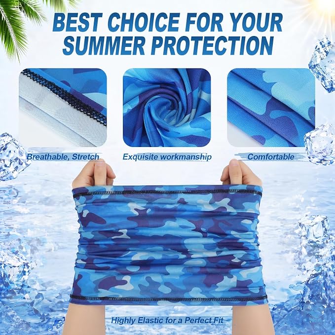 Geyoga 6 Pieces Summer UV Protection Cooling Neck Gaiter Face Clothing Neck - Image 4