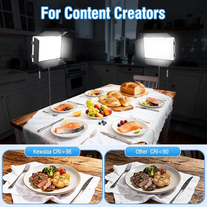 2 Pack LED Video Light with Barndoor, 20W Bi-Color LED Studio Lights Panel - Image 6