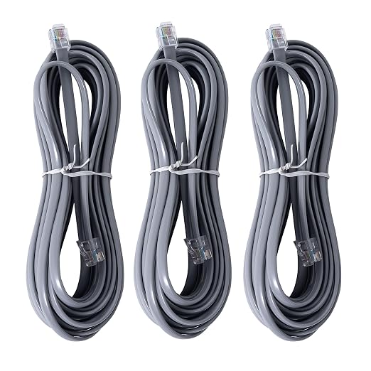 RJ12 Cable Phone Cord 25ft RJ12 6P6C Male to Male Straight Wired by TOYAYAYO