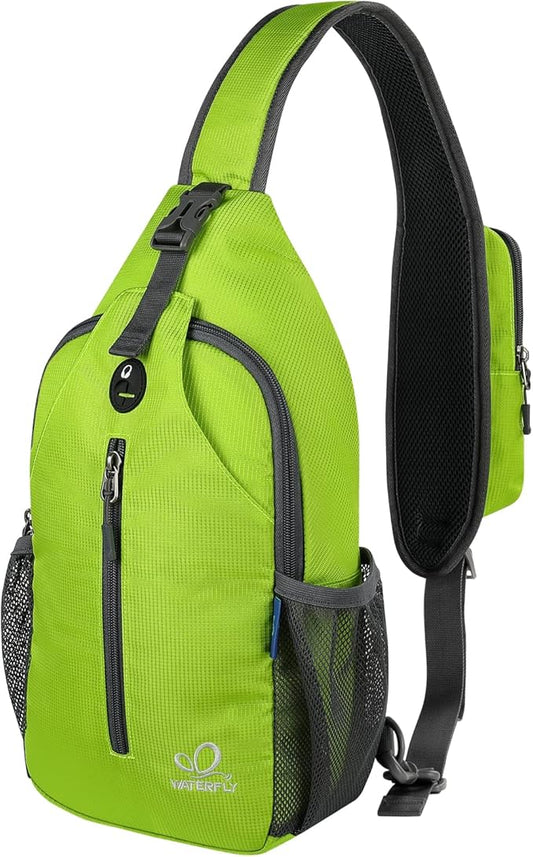 WATERFLY Crossbody Sling Backpack Sling Bag Travel Hiking Chest Bag Daypack by Waterfly