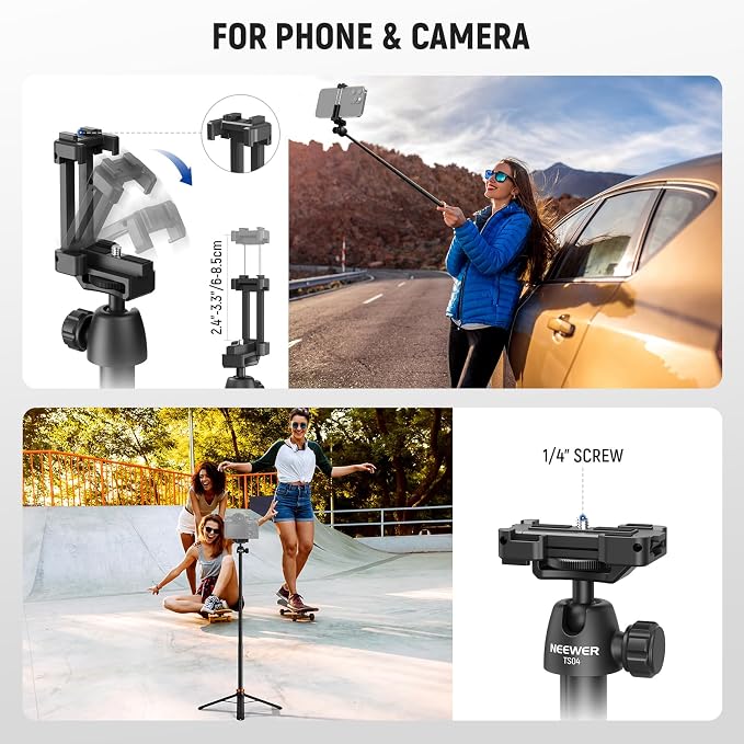 NEEWER BASICS 59"Selfie Stick Tripod Compatible - Image 3