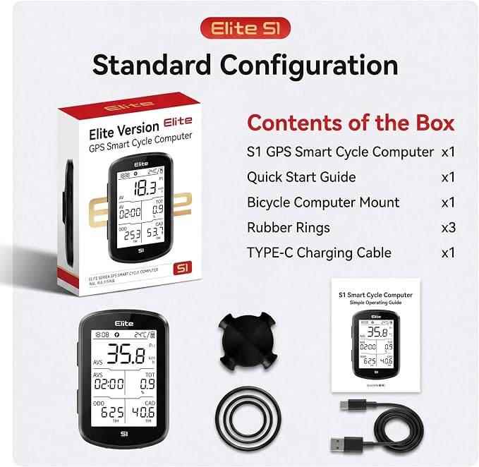 S1 Entry Level GPS Bike Computer Wireless, Laminated 2.8" Screen, Ultra Thin - Image 8