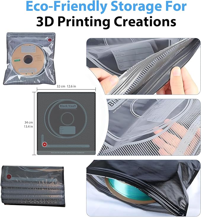 AONEGOLD 30pcs 3D Printer Filament Storage Bags Vacuum Storage Bags Kit 3D - Image 3