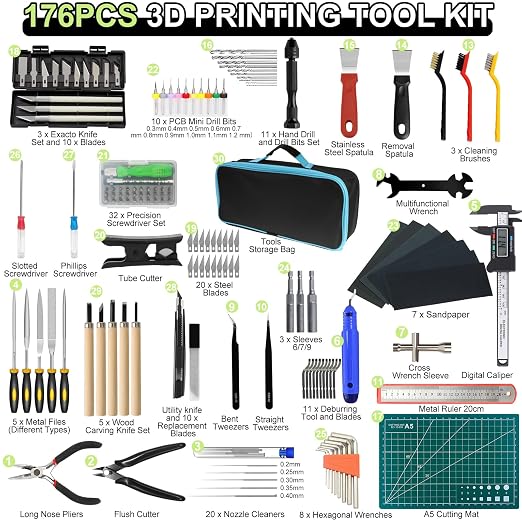 176 PCS 3D Printing Tool Kit, 3D Printing Accessories - Image 2
