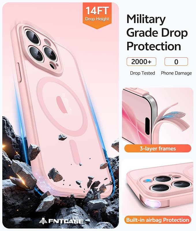 FNTCASE for iPhone 15 Pro Case: Translucent Matte Cases - Image 5