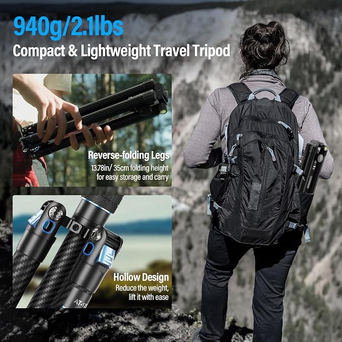 SIRUI 60" Carbon Fiber Tripod for Camera - Image 4