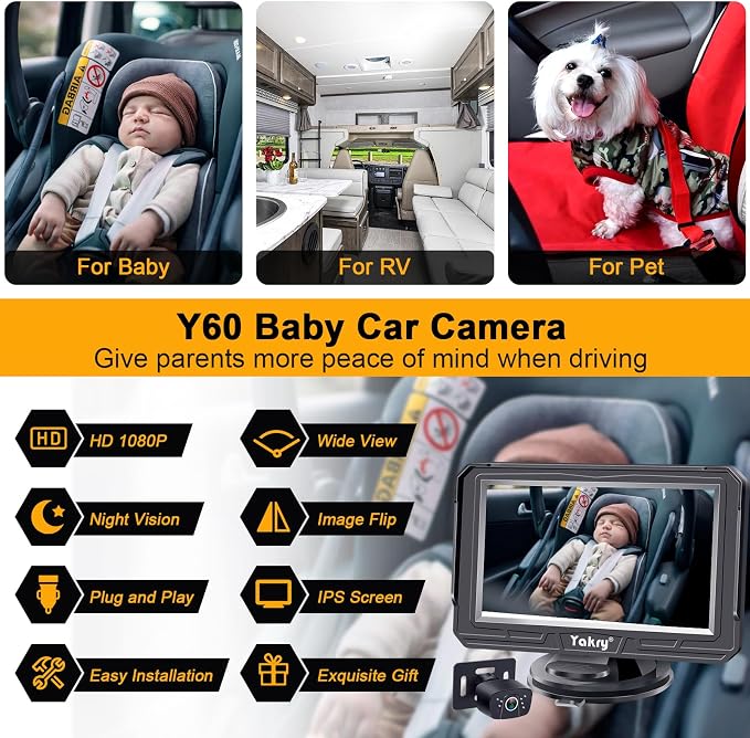 Yakry Baby Car Camera for Backseat - Image 7