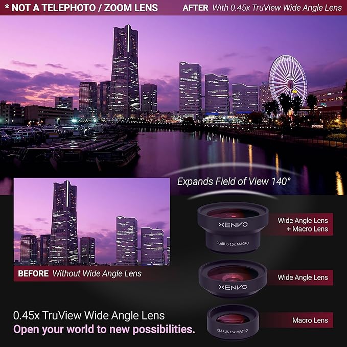 Xenvo Pro Lens Kit for iPhone and Android, Macro and Wide Angle Lens - Image 3