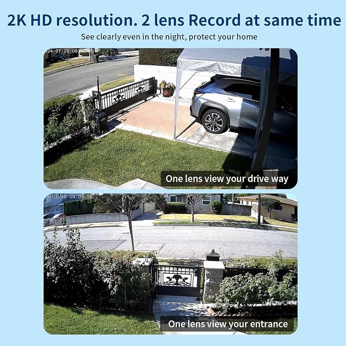 ESCANU Dual Lens Security Camera Outdoor, WiFi Camera - Image 5