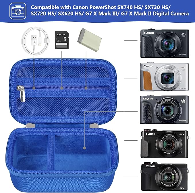 Hard Carrying Case for Canon PowerShot SX740 HS/ SX730 HS/ SX720 HS/ SX620 HS/ - Image 2